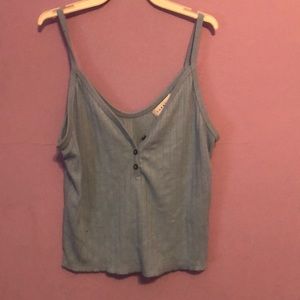 Topshop blue button tank!